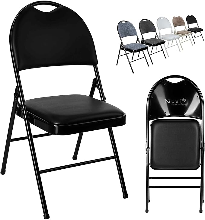 Nyxi Folding Chairs Premium Quality with Padded Fabric or PVC Seats