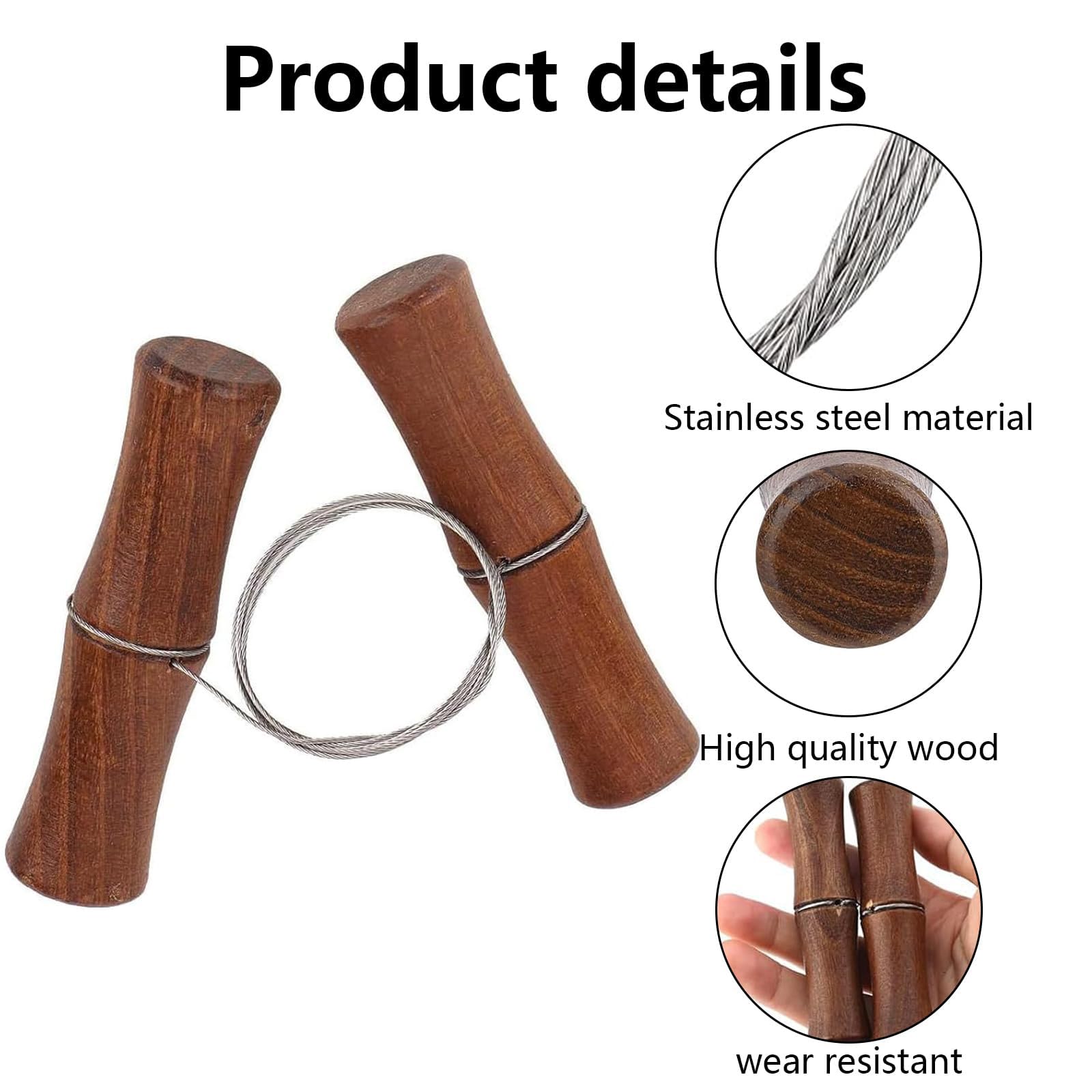1Pcs Clay & Cheese Cutting Wire - Stainless Steel Twisted Wire with Dual Wooden Handles for Pottery Dough, Ceramics & Art Sculpting - Image 3