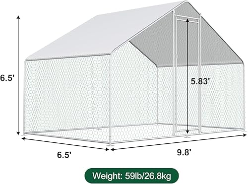 Miniatura 2 de Gallineros grandes de metal para gallineros de 106 gallineros, jaula de aves de corral para patio con cubierta impermeable y anti-UV bolígrafos de