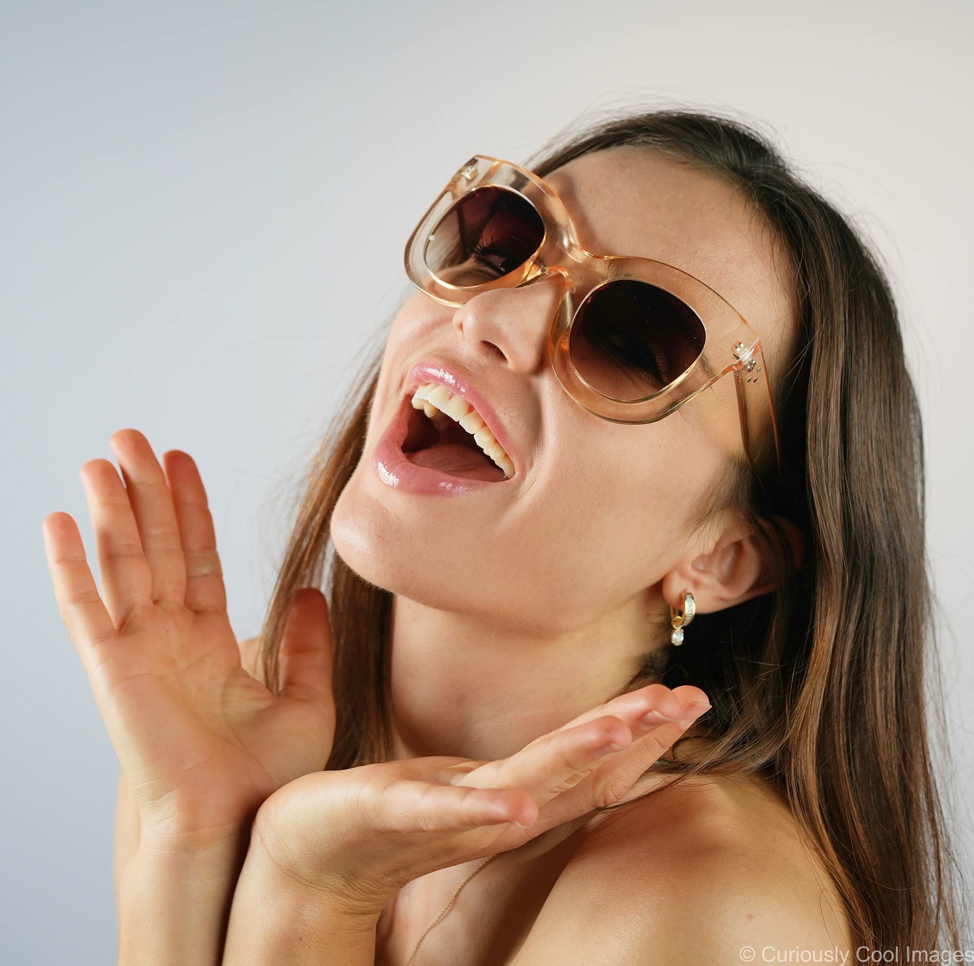 FEISEDY Retro Oversized Square Horn Sunglasses Semi Cat Eye Butterfly Glass Big Thick Bold Frame B2572