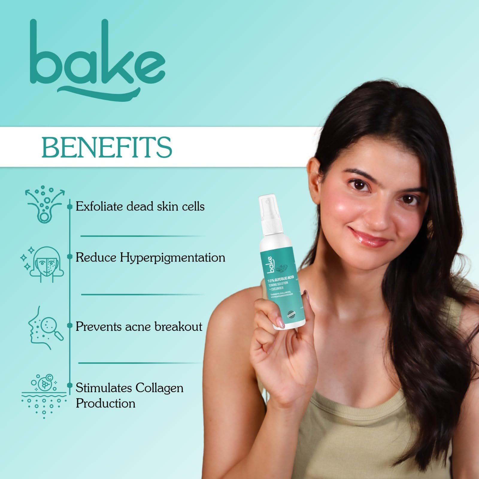 BAKE Toner With Hyaluronic Acid, Transparent, 100 ml - Image 2