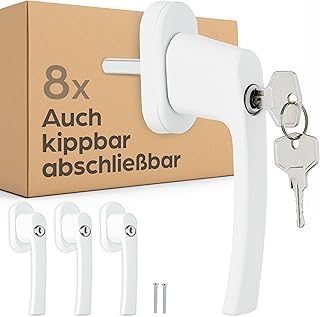 Prowiste 8 Abschließbare Fenstergriffe Weiß - 𝗞𝗶𝗻𝗱𝗲𝗿𝘀𝗶𝗰𝗵𝗲𝗿 - Einfache Montage - Mit 16 universalen Schlüsseln - Zuverlässiger Schutz