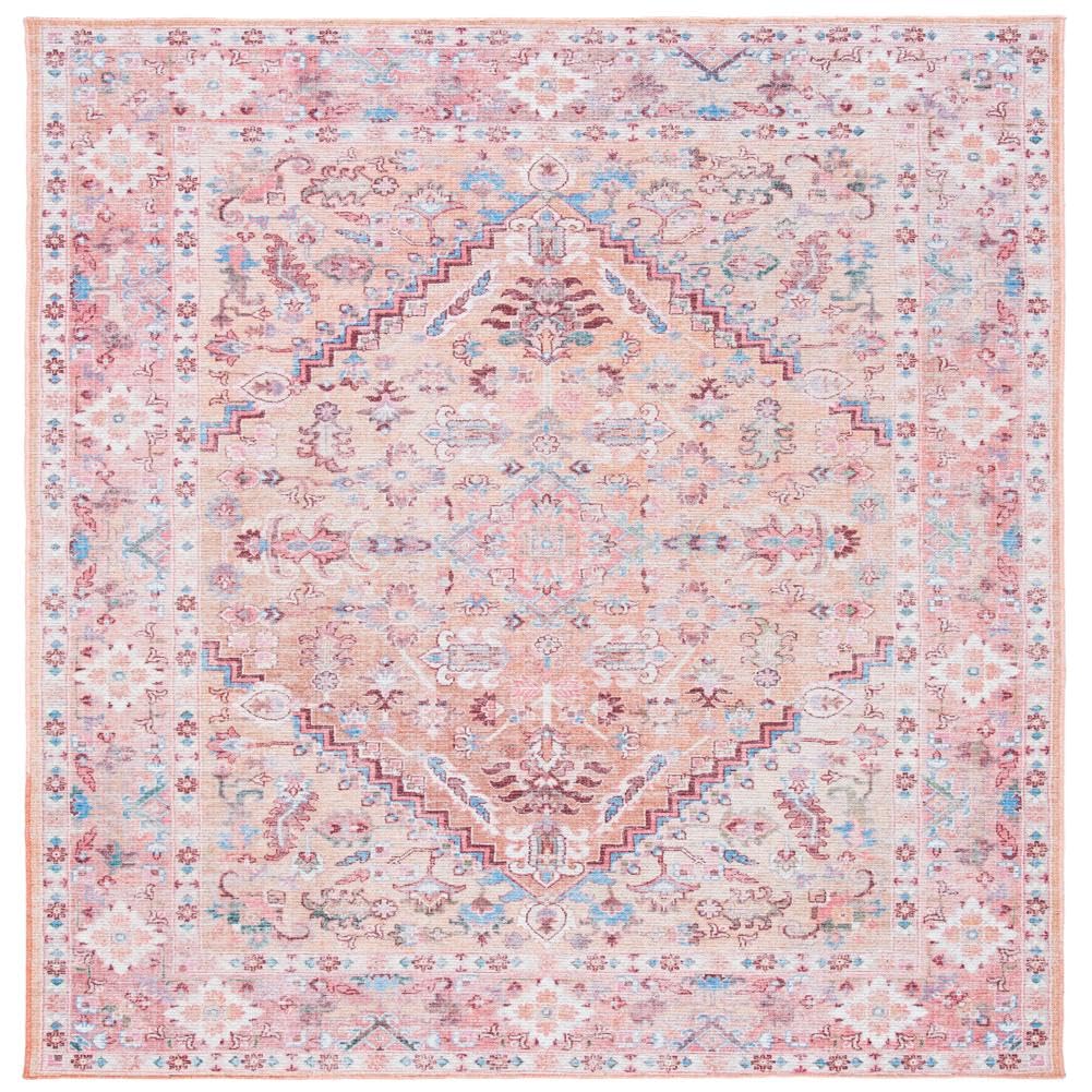 SAFAVIEH Washable Rug Serapi Collection - 3'3" x 5', Beige & Pink, Slip Resistant & Easy to Clean, Ideal for Foyer, Entryway, Kitchen, Bedroom (