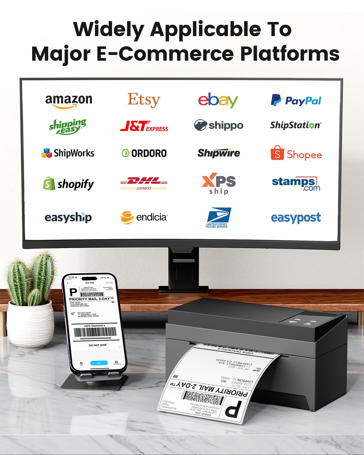 Koala Thermo Etiketten 4x6 - 2 Rollen à 500 Stück (100x150mm) Für Versand Mit DHL, Hermes, UPS