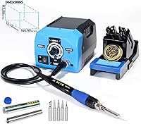 Vista 9 de YIHUA Kit de estación de soldador 936A II, 65 W con luz de trabajo inteligente. Fácil de ajustar de 392 ℉ ~ 896 ℉. Con mango de hierro enchufable