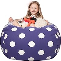 Vista 21 de WEKAPO - Puf con cremallera para guardar juguetes de peluche, hecho de lona de algodón de alta calidad, extragrande de 38 pulgadas, ideal