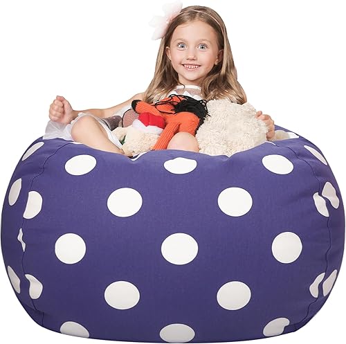 Miniatura 97 de WEKAPO - Puf con cremallera para guardar juguetes de peluche, hecho de lona de algodón de alta calidad, extragrande de 38 pulgadas, ideal para los