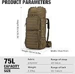 Mardingtop 75L Molle Internal Frame Backpacks for Men,with Rain Cover for Hiking,Camping,Backpacking,Travelling