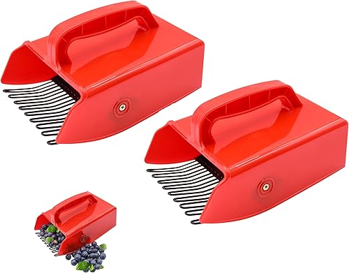 Miniatura 7 de Paquete de 124 recogedores de bayas, recolectores de bayas y rastrillos con peine metálico y mango ergonómico para una recolección de bayas más