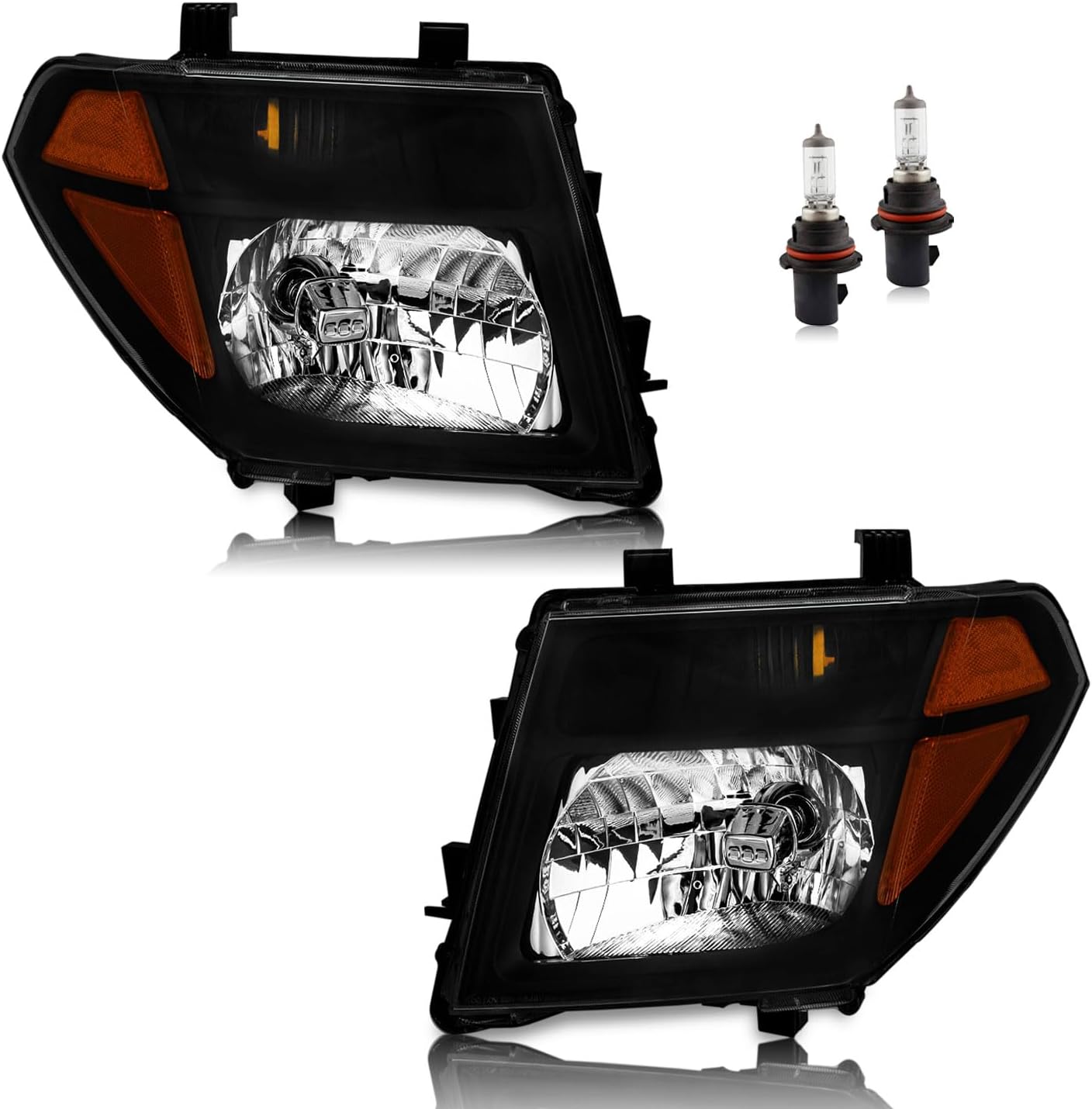 Headlights for 2005-2007 Nissan Pathfinder, 2005-2008 Nissan Frontier, For Halogen Type Models Only (Bulbs included)