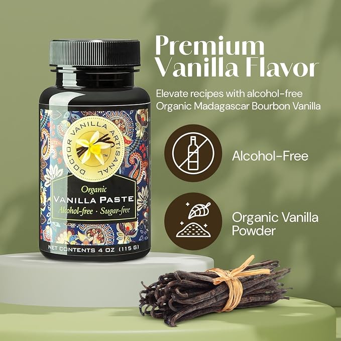 Esencia de Vainilla Orgánica sin alcohol 4 fl oz miniatura 2