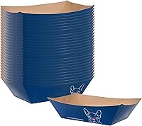 Vista 38 de Bio Tek Botes de papel de 4 onzas, 400 bandejas desechables #25 para alimentos, forro de polietileno, canastas de alimentos de papel turquesa