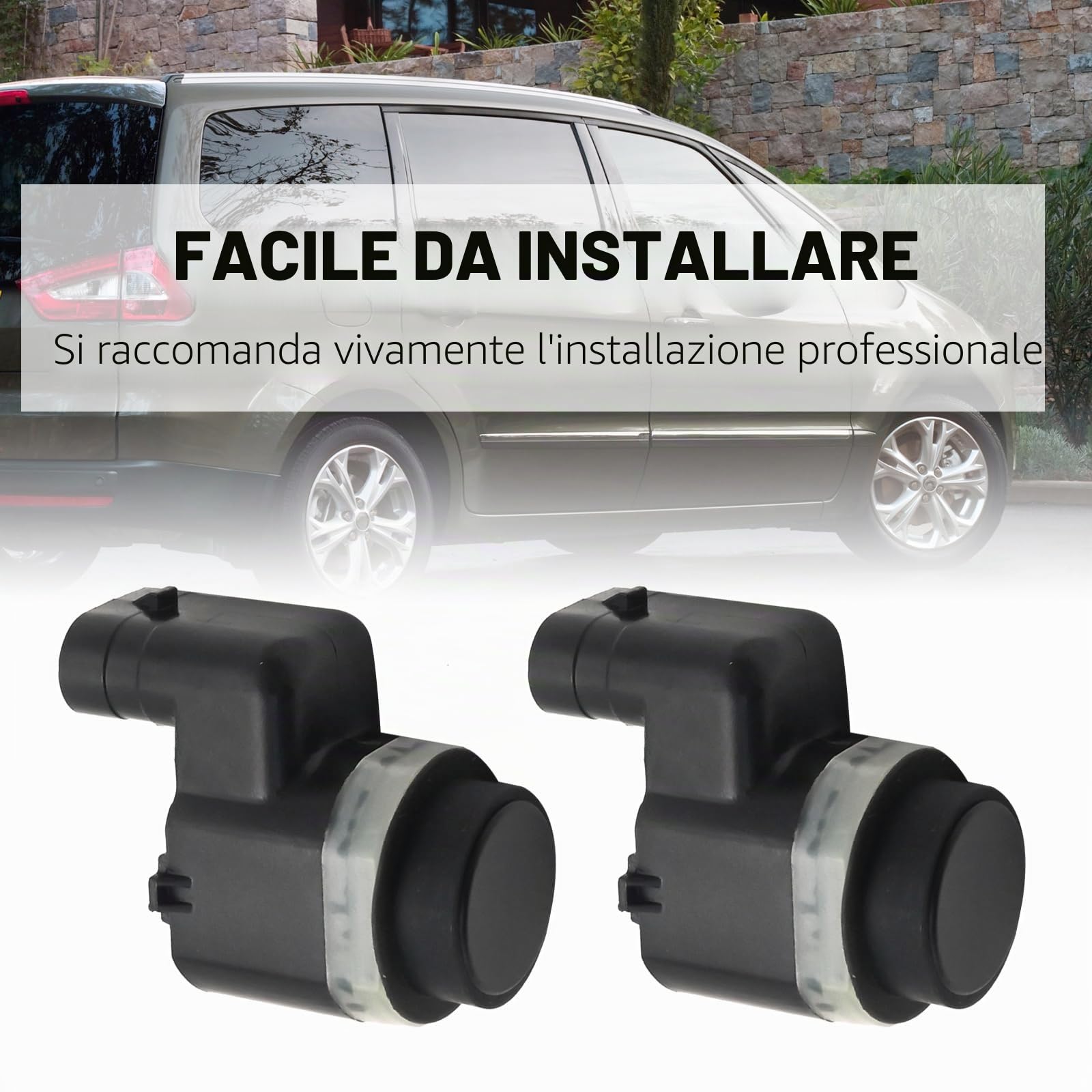 4 sensori di parcheggio PDC anteriori e posteriori, sensore di assistenza al parcheggio per paraurti nero, ricambio per Ford Galaxy Mondeo MK4 S-Max, ricambio per Volvo C30 S40 S60 V40 V50
