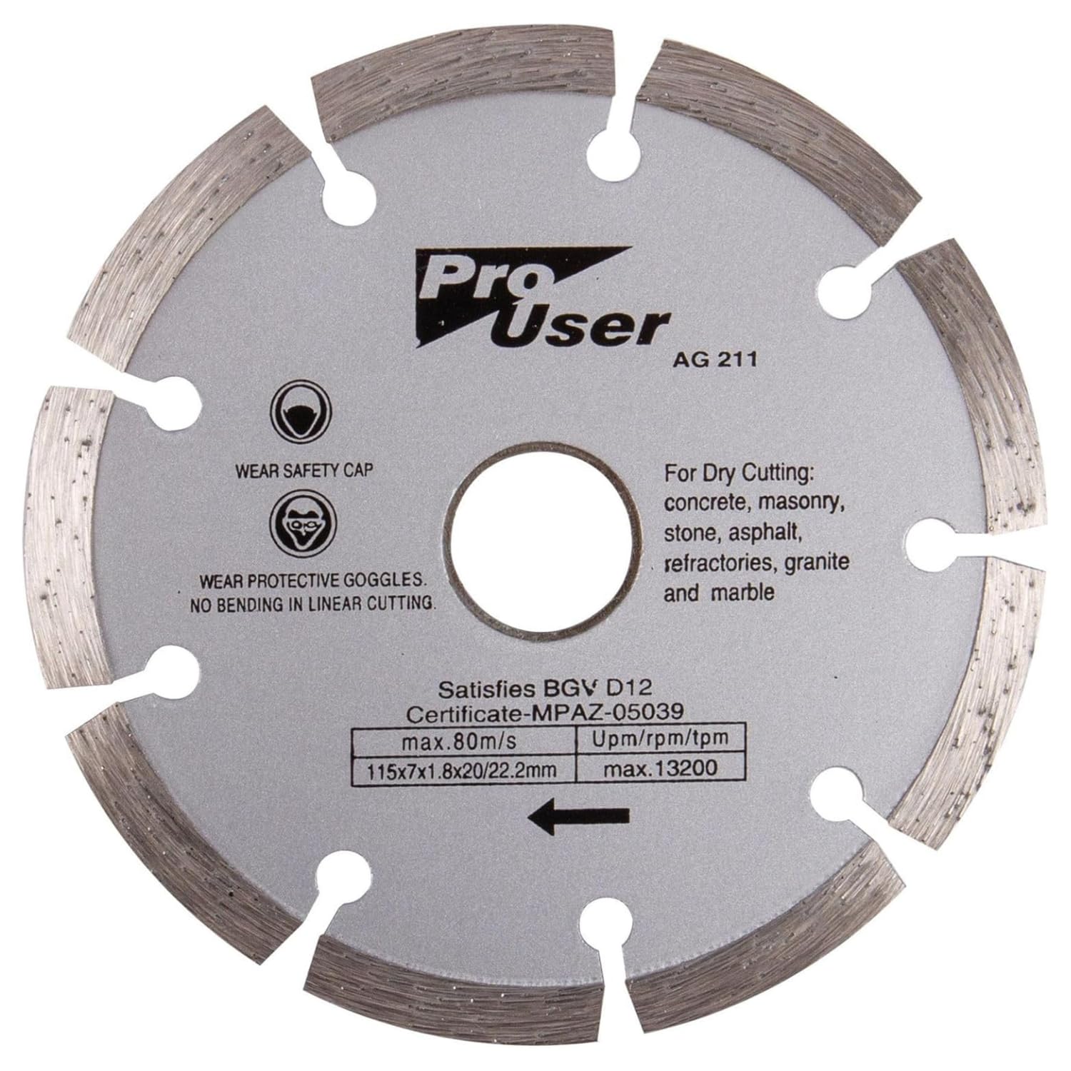 Dunnet Tools 115mm Diamond Cutting Disc Heavy Duty Angle Grinder Discs For Masonry Concrete Stone Asphalt Granite Marble Dry 115mm Cutting Discs For Angle Grinder Grinding Discs