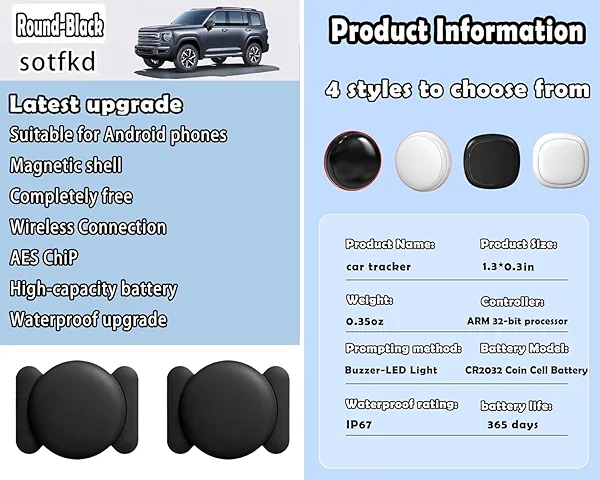 2 Pack GPS Tracker for Vehicles,Car Tracker Device Hidden,Tracker Device for Vehicles (Only Android) | No Monthly Fee | Magnetic Shell | Waterproof |Works with Google Find My Device