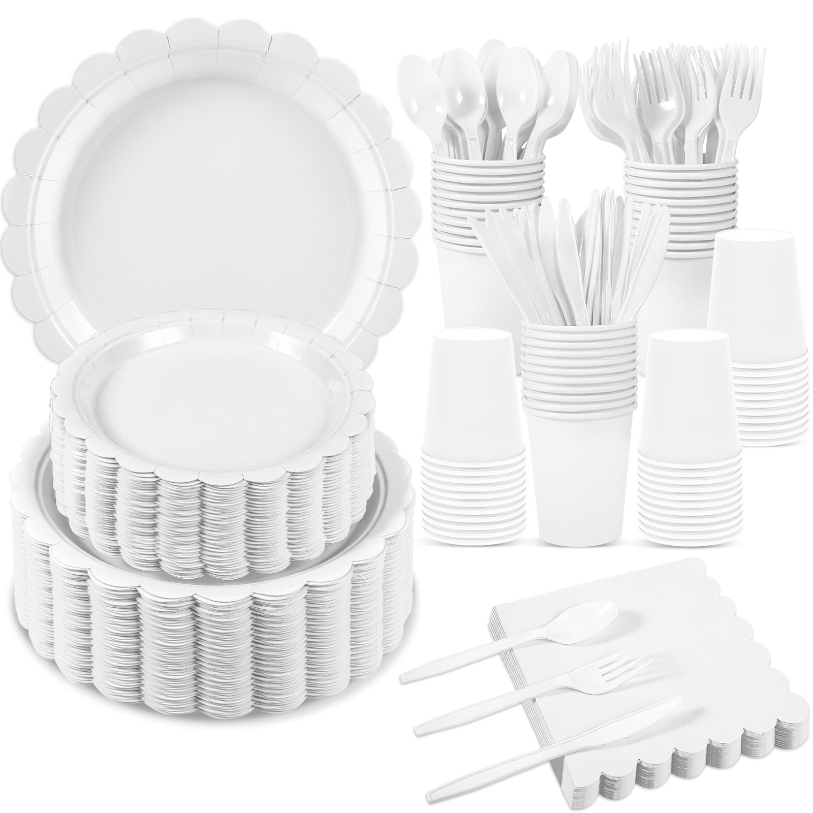 Sage Green Party Plates & Cups Set - 25 Piece -23