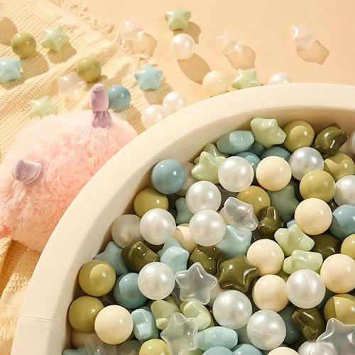 Miniatura 8 de TRENDPLAY Pelotas de bolas de estrella 50, 100, 200, 500, para niños pequeños, formas de pelotas para niños y niñas, diversión, fiesta de