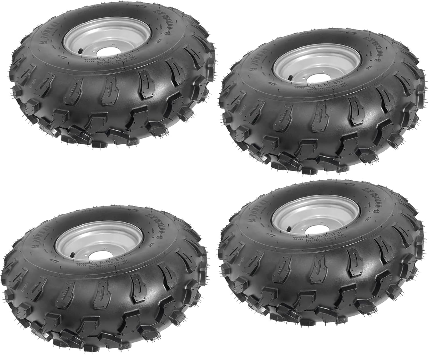 19x7-8 19x7x8 ATV Tire & Rim Wheel Assembly – 8-Inch 4 PLY Tubeless Off-Road Replacement Wheel for ATV, UTV, Go Kart, Buggy, Quad – Heavy-Duty Nylon Tire, Pre-Mounted (4pcs)