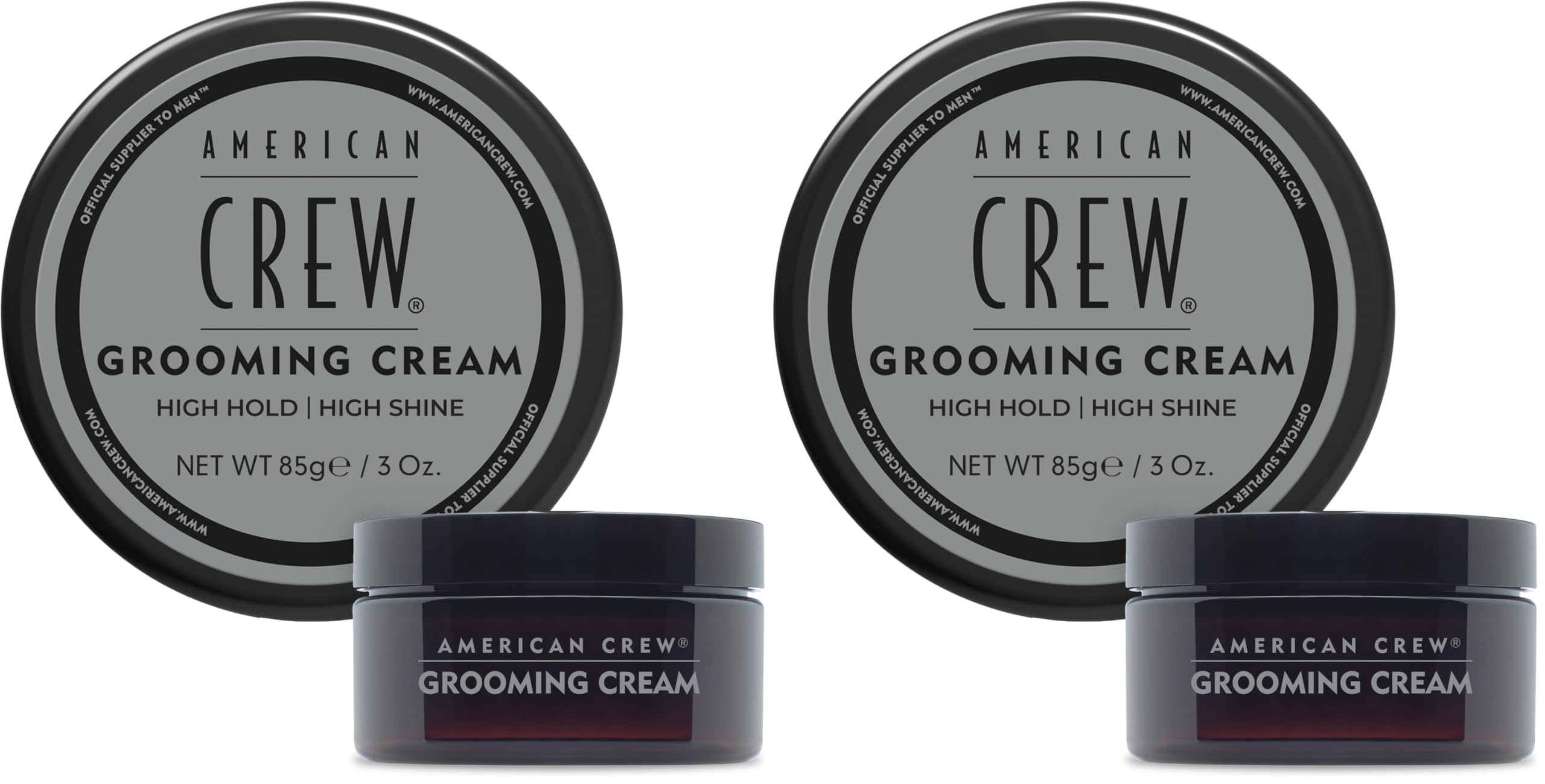 AMERICAN CREW Men's Grooming Cream,Like Hair Gel with High Hold & High Shine,3 oz,(Pack of 2)