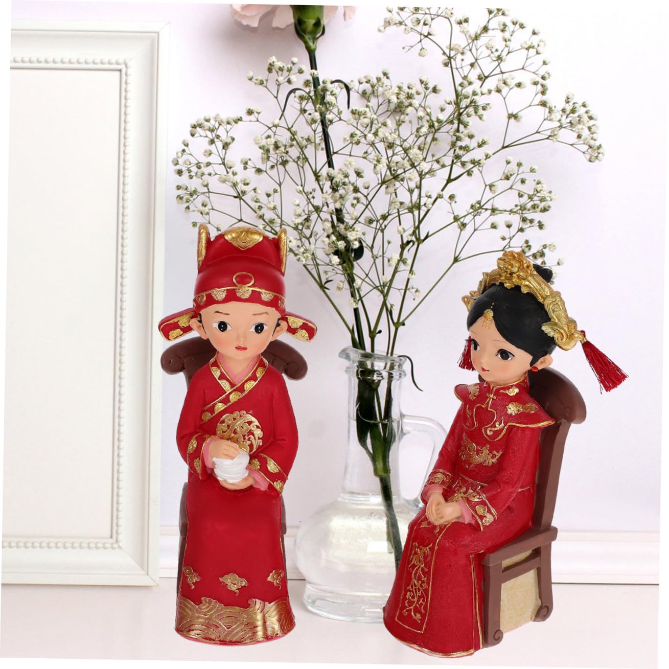 1juego Estatuillas De Novios para Decoración De Bodas Adornos De y Recién Figuras De para Pasteles y De