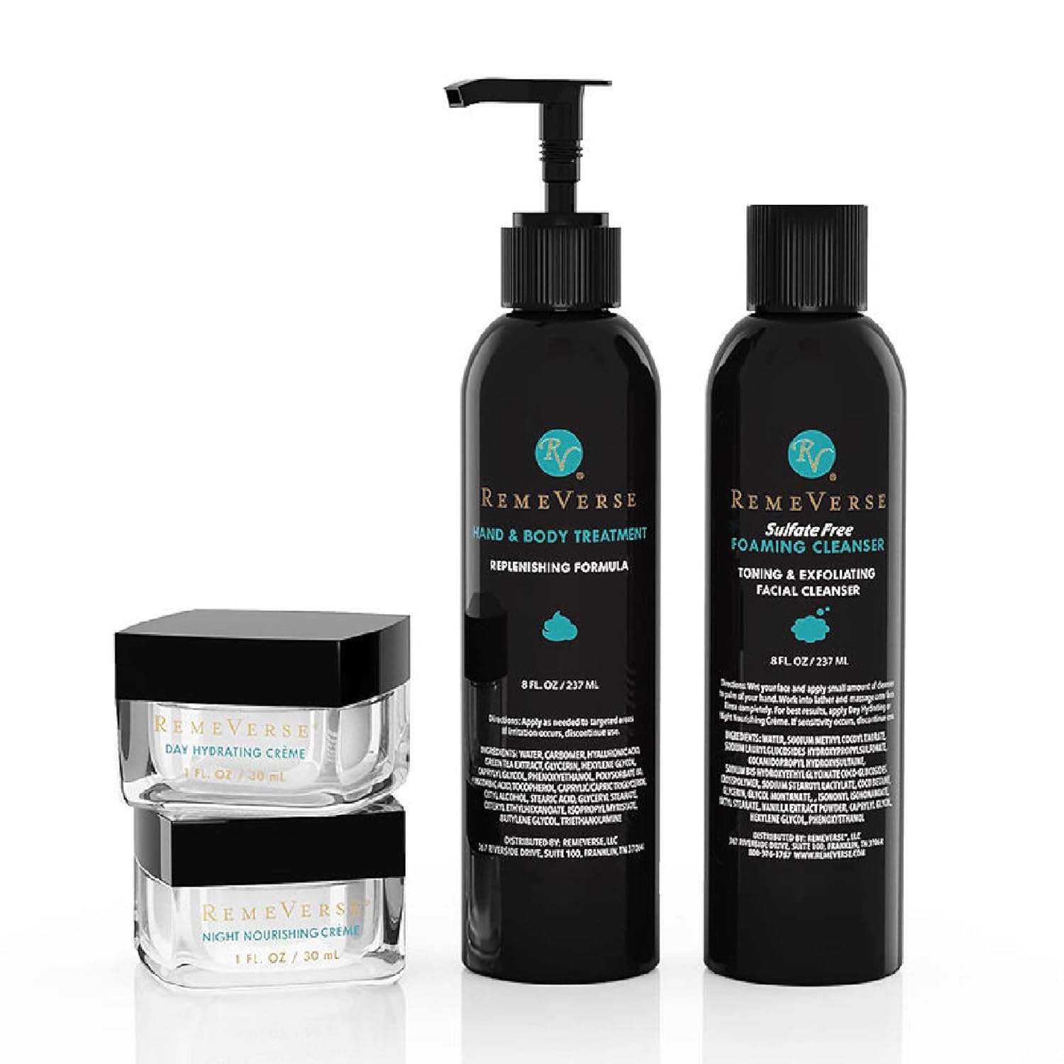 Original Skin-Perfecting System – 2-Step Daily Skincare Routine with Sulfate-Free Cleanser (8oz), Day Hydrating & Night Nourishing Crèmes (1oz), and Hand & Body Treatment (8oz) – Made in USA