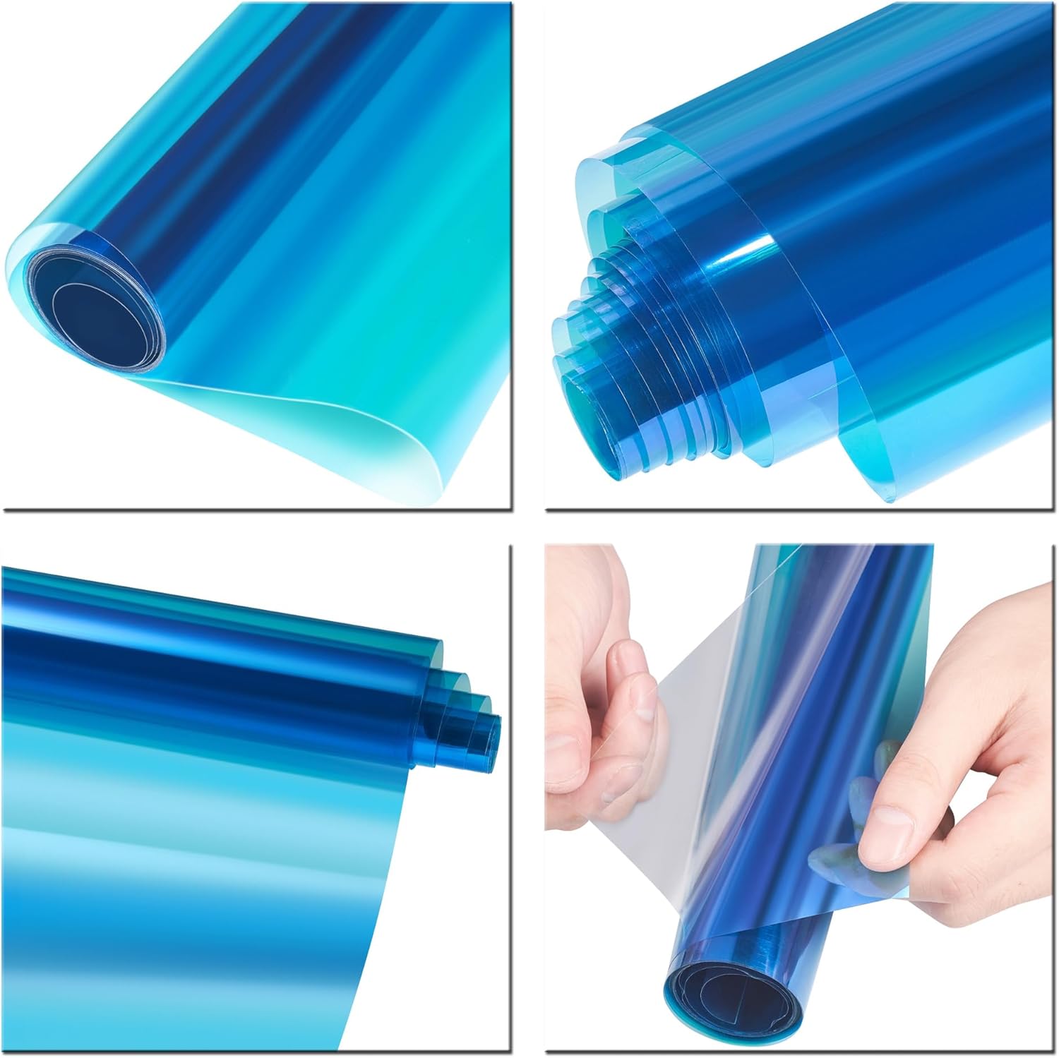 Light Blue Chameleon Windshield Tint Car Windshield Sun Shade Tint Reflective Glass Film 29.52'' x 59.05''