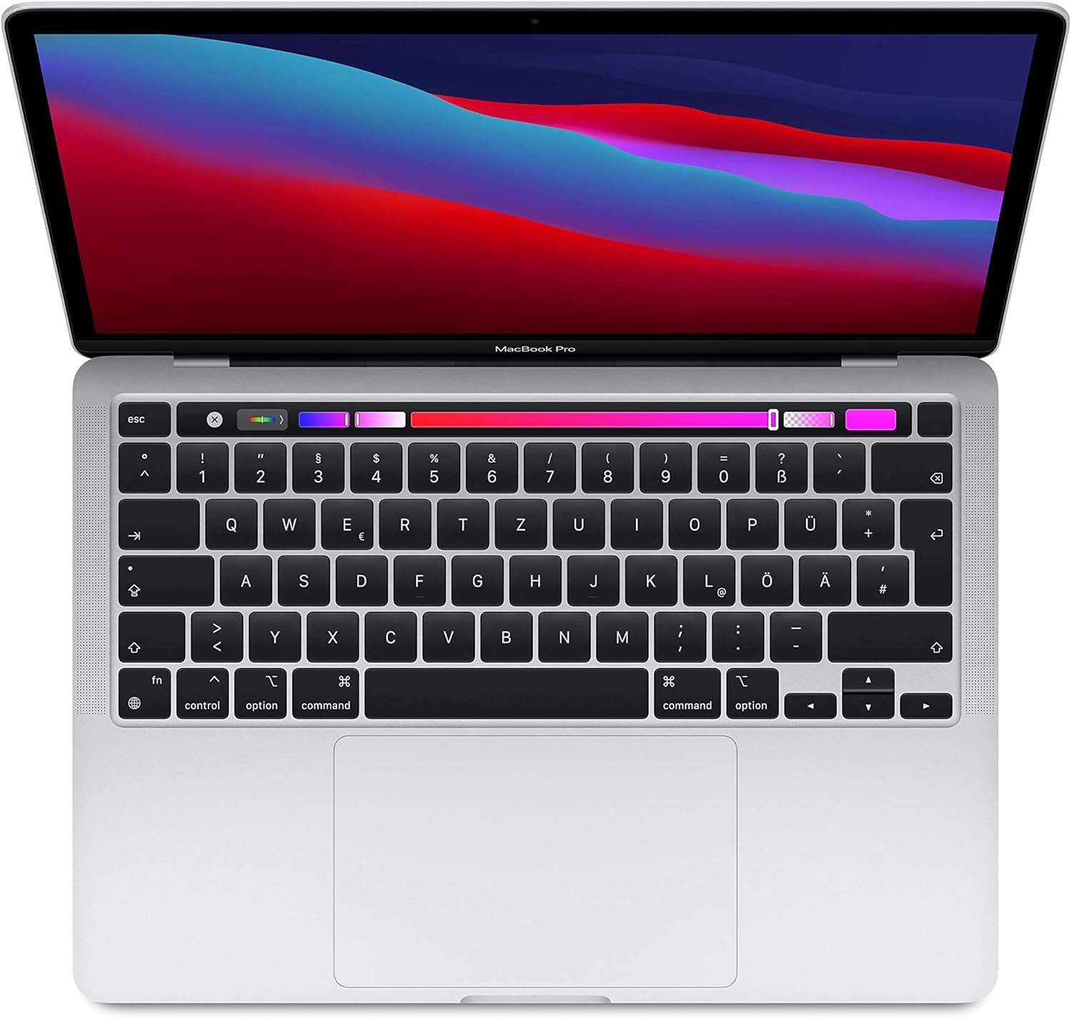 2020 Apple MacBook Pro with Apple M1 Chip (13-Inch, 8GB RAM, 256GB SSD Storage) (QWERTZ German) Silver (Generalüberholt)