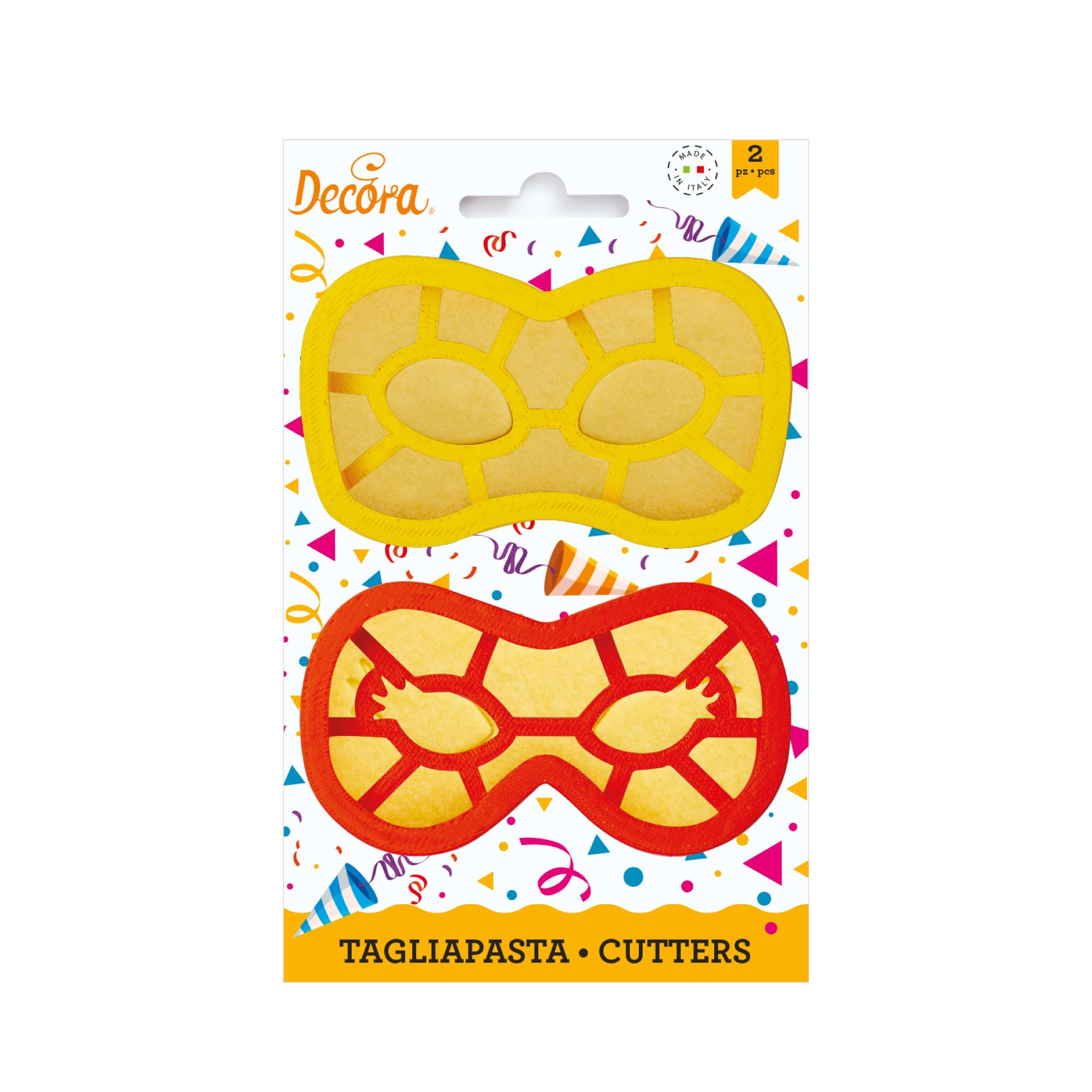 Decora Set 2 Cutters Tagliapasta In Plastica Maschera Di Carnevale 2