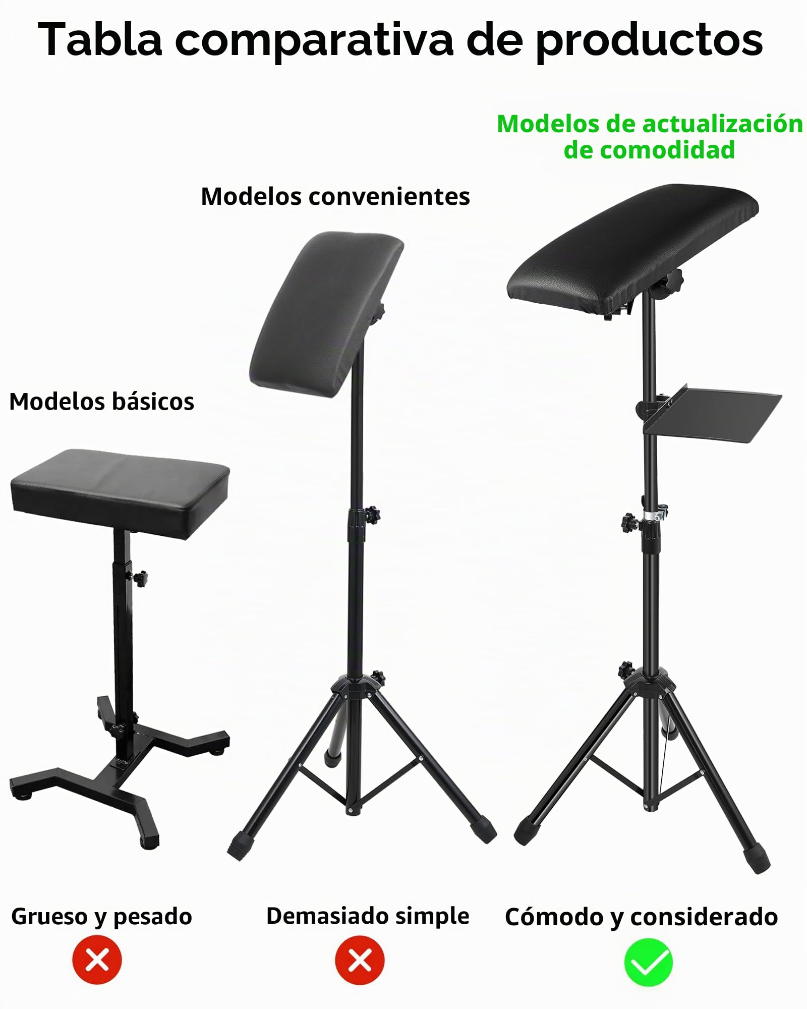 Apoyabrazos Tattoo, Reposabrazos Tattoo Con Almohadilla De Esponja Extendida Y Soporte De Metal, Soporte Para Tatuajes Plegable De Altura Ajustable.