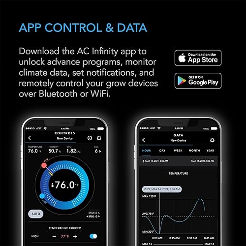 Miniatura 4 de Controlador AC Infinity 69 PRO+, Controlador ambiental inteligente de 8 puertos con controles de temperatura, humedad, VPD, temporizador, ciclo