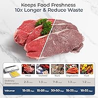 Vista 8 de Máquina selladora al vacío mejorada para alimentos, sellador de alimentos 8 en 1 con potente succión, modos seco y húmedo, compatible con Sous Vide