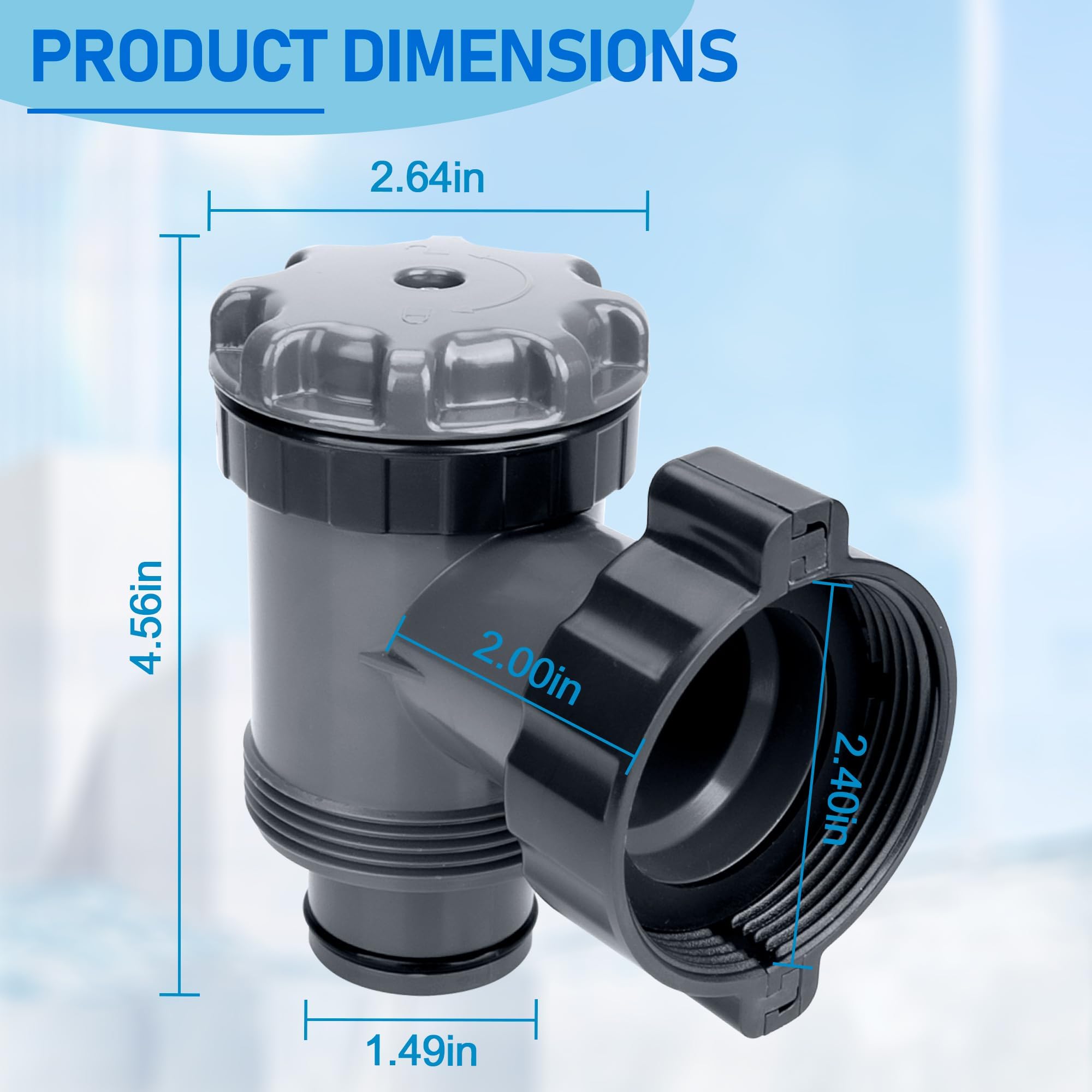VáLvula De Entrada/Salida Para Compatible Con Coleman, Intex,Bestway,Piezas De Repuesto De Bomba De Piscina,Bomba De Filtro De Piscina Fuera Del Suelo,Para Manguera De 38 MM Pulgadas(2 Piezas)