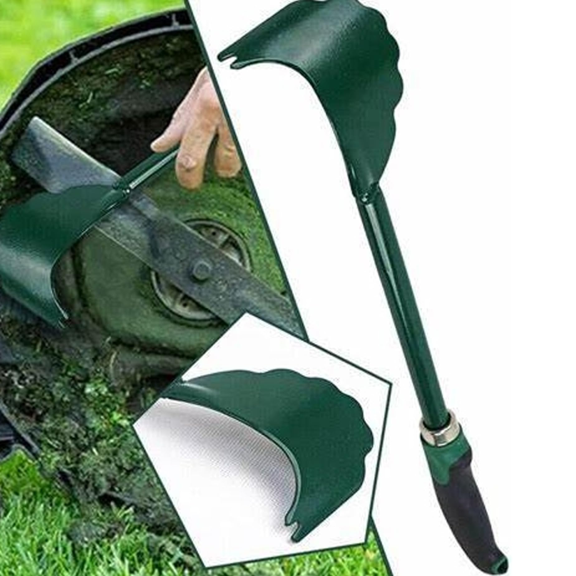 Raschietto per Tosaerba e Spazzola a setole rigide con Manico, Strumento di Pulizia Portatile per Tosaerba, Spazzola per Esterni da Giardino per Rimuovere Sporco, e detriti