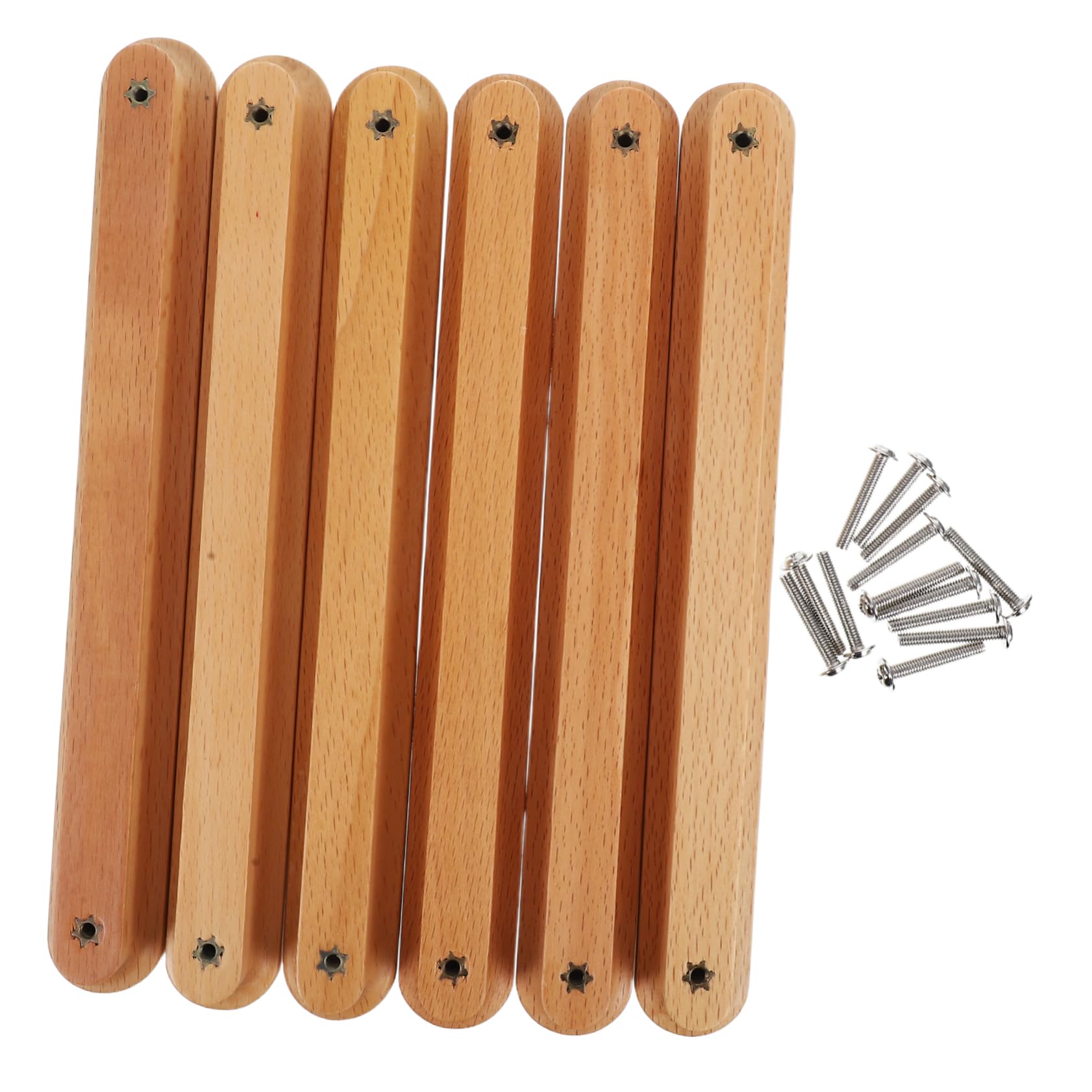 Manijas de madera maciza NUOBESTY para renovar armarios y cocinas, 6 unidades