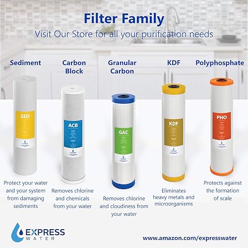 Miniatura 5 de Express Water Paquete de 12 filtros de repuesto para sedimentos, filtro de agua de repuesto para toda la casa, filtro de agua de alta capacidad SED,
