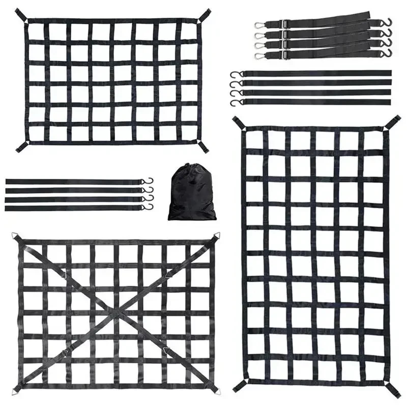 Red Maletero de Coche Heavy Duty Roof Rack Cargo Net Webbing Truck Pickup and Safetyweb Control For Car Modification Parts | M