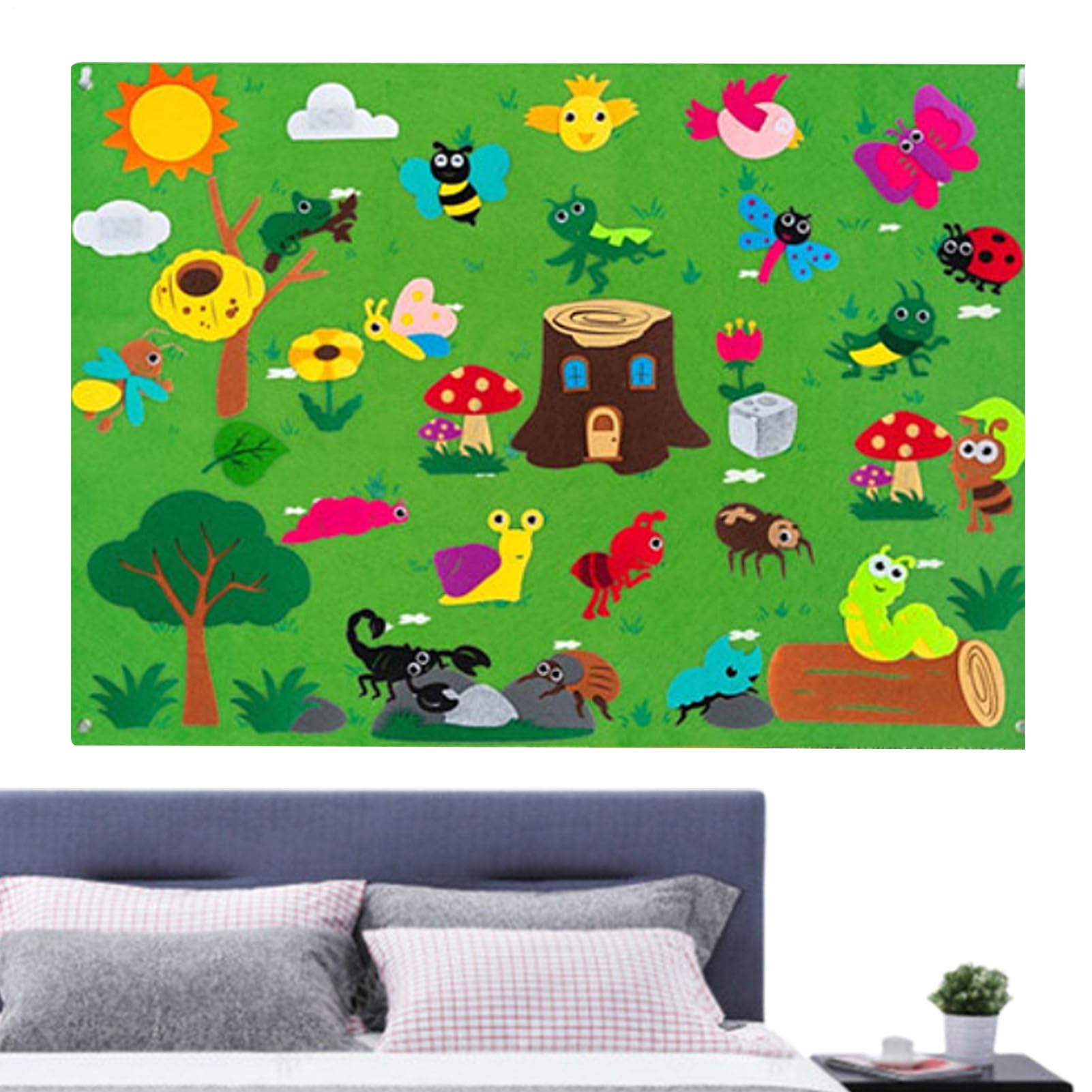 fbgnfihi Felt Story Board Set, Farm Animal Play Mat with 30+ Pieces, Animals Flannel Board, Felt Animals Toys, Portable Educational Interactive Toy, Storytelling Kits for Home and Classroom Use