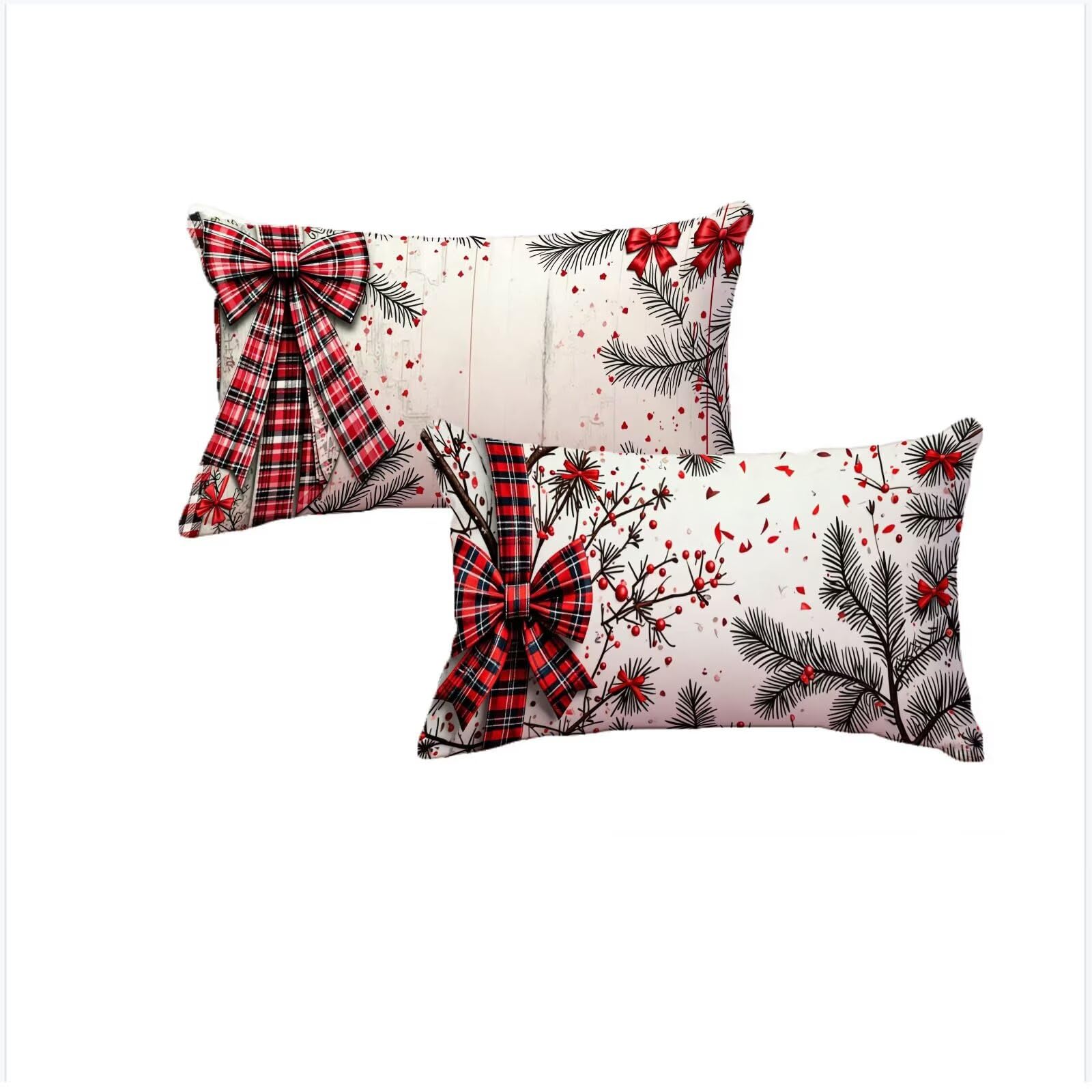Housse coussin Noël 40x80 cm imperméable pour canapé de salon et ambiance chalet de fête