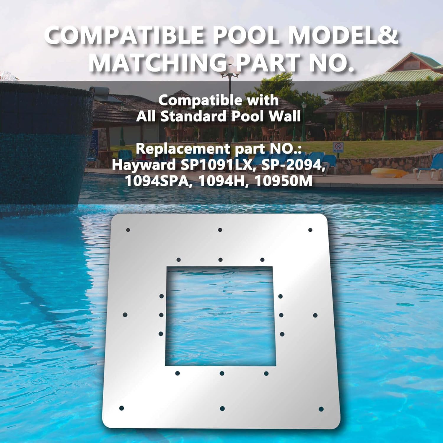 12 X 12 1/2 in Pool Wall Repair Panel, Standard Above Ground Pool Skimmer Wall Repair Kit, Water Return Repair Kit, Repair Rusted Pool Wall, Replace Hayward SP1091LX, SP-2094, 1094H, 10950M