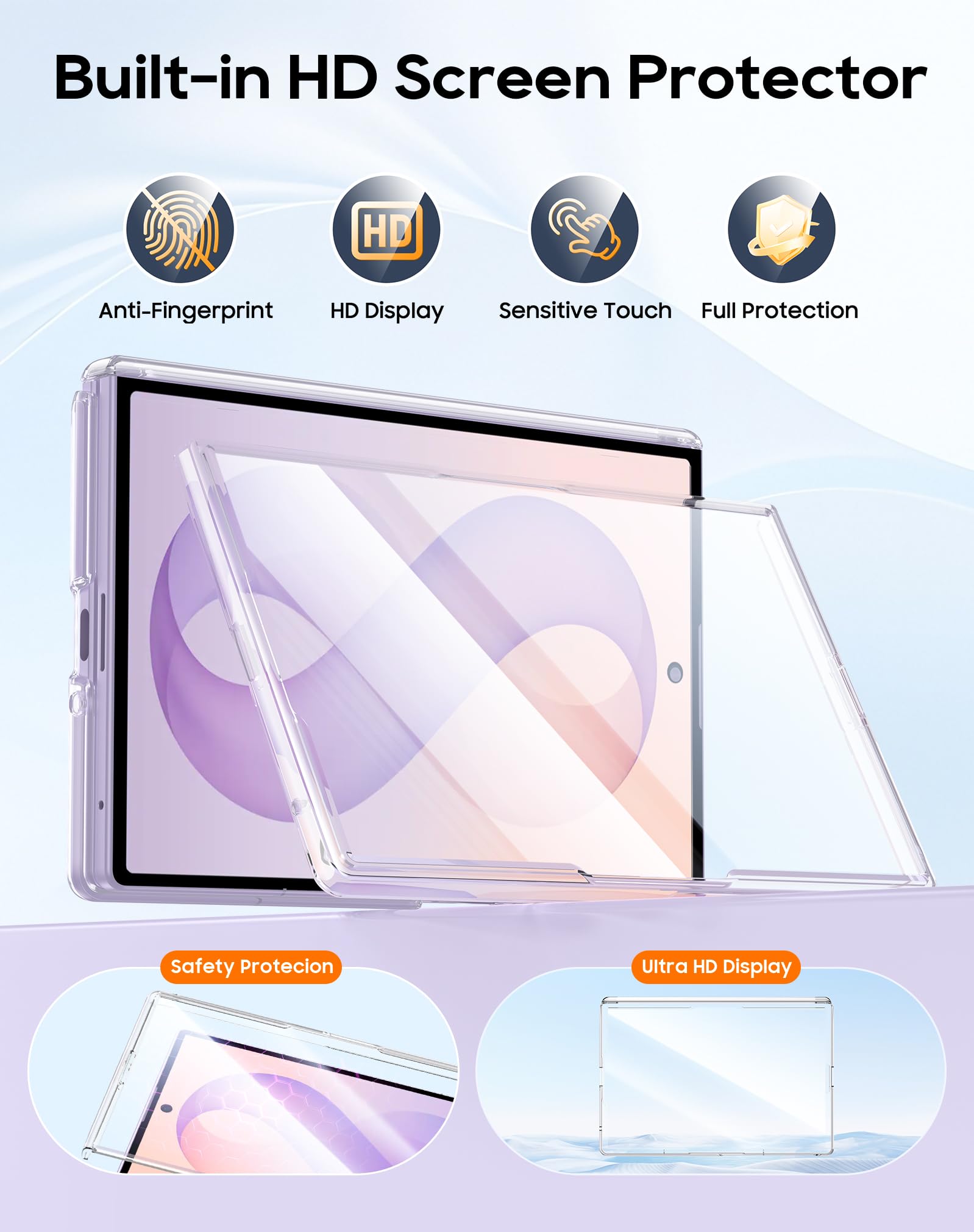 Vizvera Custodia magnetica per Samsung Galaxy Z Fold 8, trasparente