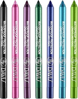 7 Colorful Eyeliner Pen Set, Eye Shadow Pencil, Pearl Eyeliner Kit Metallic Glitter Eye liner Pencil for Women Eye&Lip Liner Professional Eye Makeup Set Colorful Eye Color (7PCS B)