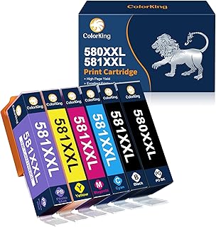 Colorking PGI-580XXL CLI-581XXL Ink Cartridges Compatible for Canon 581 XXL 580 XXL for Pixma TS8350 TS8250 TS8150 TS9155 TS9150 TS8351 TS8251 TS8151 TS8352 TS8252 TS8152(6-Pack)