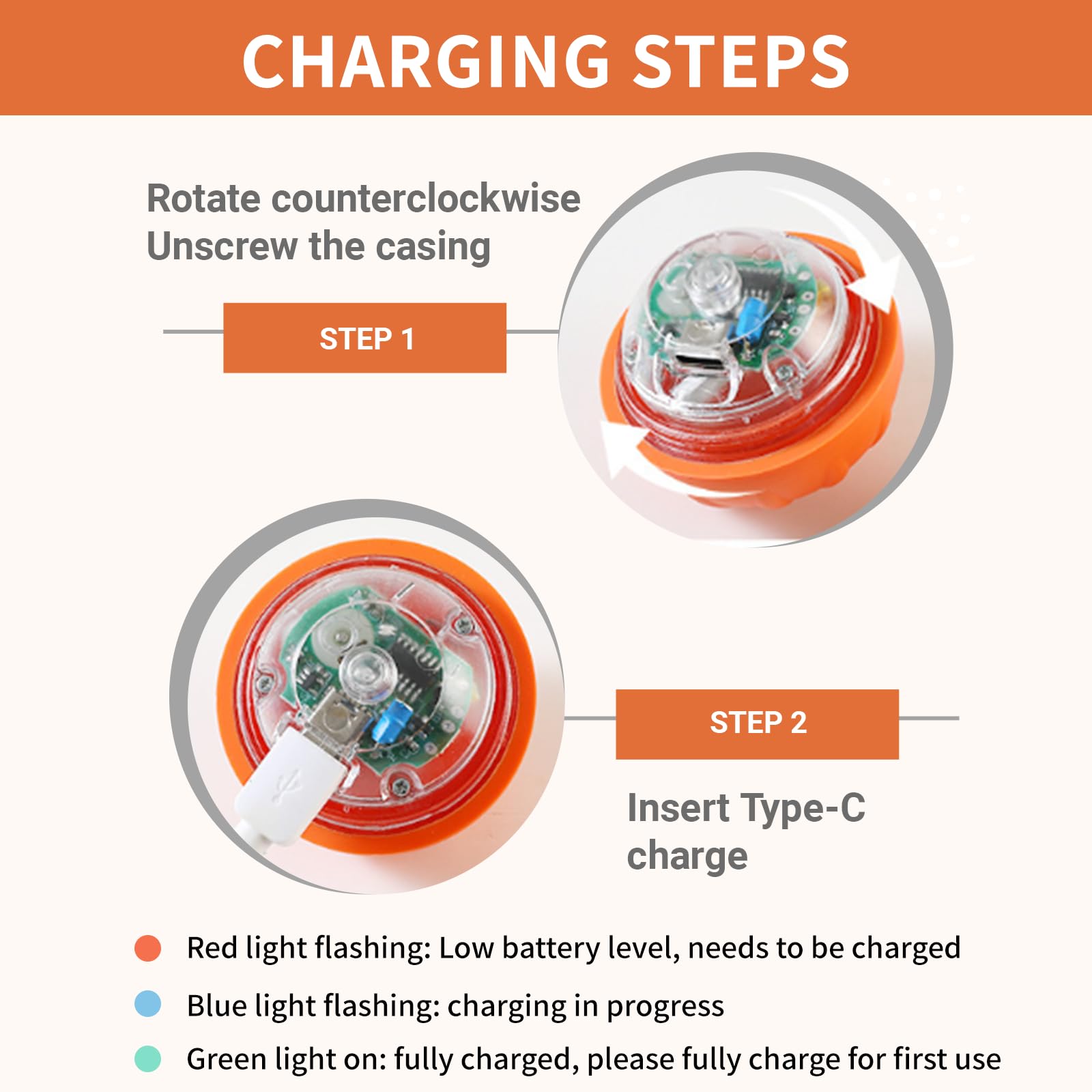 Bettinay 4 PCS Moving Dog Ball Set, Automatic Interactive Dog Ball, Electric Self Bouncing Cat Toy (Blue, Orange) - Image 4