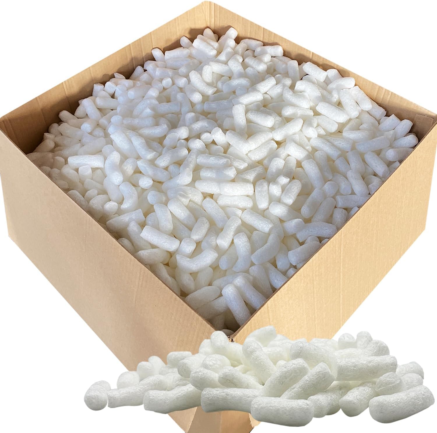 Schott Packaging 15 Cubic Ft Loose Fill Biodegradable Ecoflo Packing Peanuts - Protective Postal Mailing Packing Void Fill Packaging Foam Loose Fill Packing Chips - Polystyrene Packaging Alternative