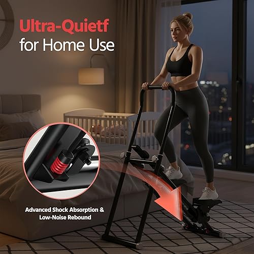 Miniatura 3 de Escalera para ejercicio de gimnasio en casa, nueva versión, escalador de escaleras plegable compacto con resorte silencioso que absorbe los golpes,