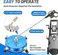 Vista 5 de PWS14B - Limpiador de superficies de hidrolavadora de 14 pulgadas con 4 ruedas, limpiador de superficies de acero inoxidable azul recubierto