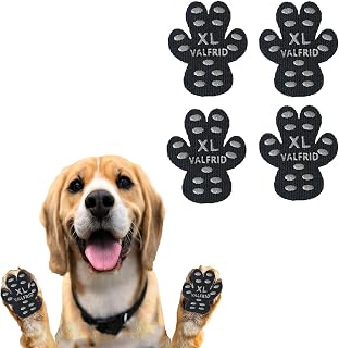 VALFRID Dog Paw Protector Pads,15 Sets-60 Pads Anti-Slip Grips for Hardwood Floors,Best for Hot Pavement,Strong Self-Adhesive Traction Stickers for Senior Dog Essentials Black XL