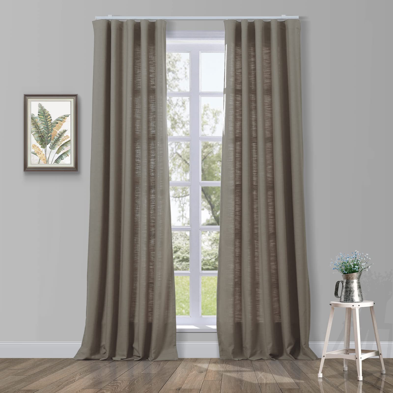 Cary Collect Panneau de draperie épais gris ardoise pliable de 243,8 cm de long en mélange de coton et de polyester non doublé Protection de l'intimité 182,9 cm de large