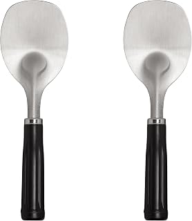 HIC Kitchen Classic Ice Cream Parlor Spade, Stainless Steel, Wide Flat Blade For Ice Cream Cakes Gelato Sorbet Frozen Yogurt, Set of 2