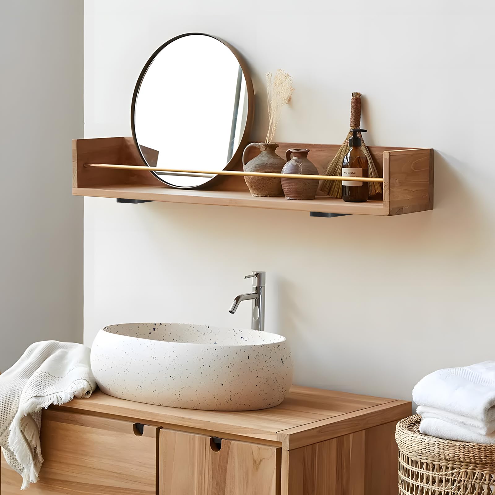 Shelf Bracket 10cm Heavy Duty Black Shelf Brackets Wall Floating Shelving Brackets & Supports, 4 Inch, Set of 2 - Image 4